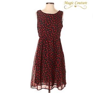 Romy Sleeveless Red Floral Dress🖤🌹🖤